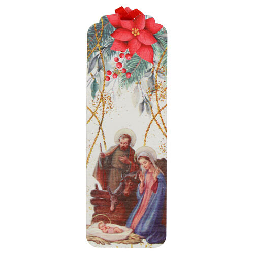 Marque-page décoré Nativité 5x15 cm 1