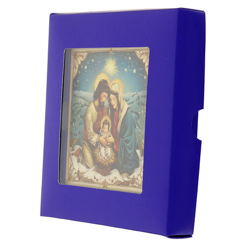 Tile of 4x4 in, image of the Nativity Scene in a gift box 2