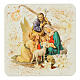 Wooden picture of Nativity Holy Family, 10x10 cm s1