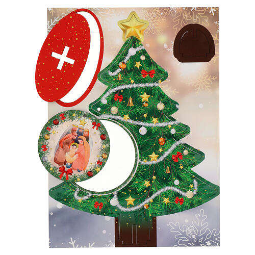 Árbol Navidad doble cara Natividad componible álamo 22x31 cm 3