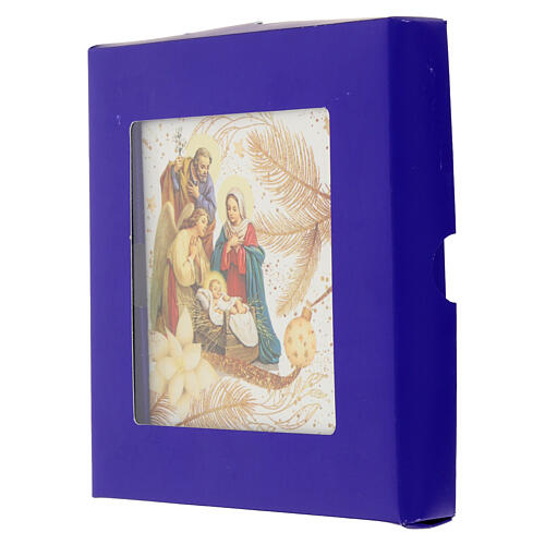 Tile with Holy Family image, 4x4 in, satin hook 2