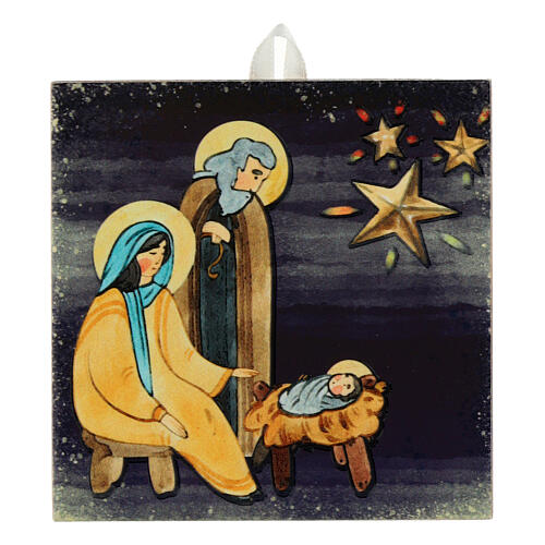 Holy Family with stars, tile of 4x4 in 1