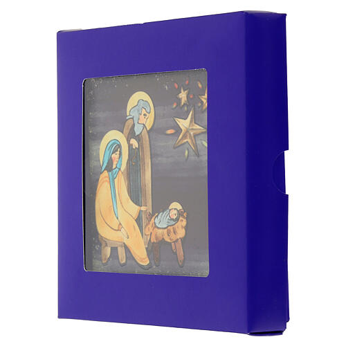 Holy Family with stars, tile of 4x4 in 2