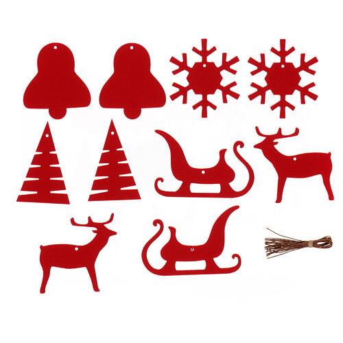 Set decorazioni SPIRA Big feltro rosso 218 pz puntale 1