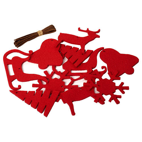 Set decorazioni SPIRA Big feltro rosso 218 pz puntale 3