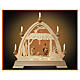 Arco navideño madera Val Gardena natural Natividad 40x40 cm LED s1