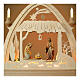 Arco navideño madera Val Gardena natural Natividad 40x40 cm LED s2