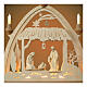 Arco navideño madera Val Gardena natural Natividad 40x40 cm LED s4