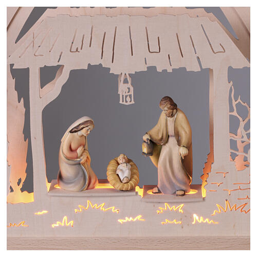 Christmas arch of Val Gardena painted wood, Nativity Scene, 16x16 in 3