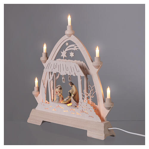 Christmas arch of Val Gardena painted wood, Nativity Scene, 16x16 in 4