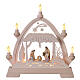 Arco Natal madeira Val Gardena Natividade 40x40 cm LED pintado s1