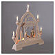 Valgardena wooden Christmas arch Nativity 40x40 cm colored LED s5