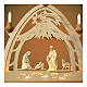 Arco de Navidad madera natural Val Gardena 40x40 cm Natividad LED s2