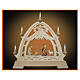 Arco natalizio legno Valgardena colorato 40x40 cm LED Natività s1