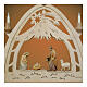 Arco natalizio legno Valgardena colorato 40x40 cm LED Natività s2