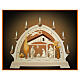 Christmas arch of Val Gardena natural wood, 16x20 in, Holy Family with shepherd s1