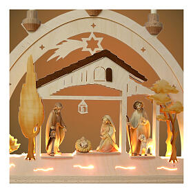 Colourful Christmas arch, 16x20 in, Val Gardena wood, Nativity Scene with shephard