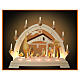 Colored Christmas arch 40x50 cm Val Gardena wood Nativity with shepherd s1