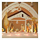 Colored Christmas arch 40x50 cm Val Gardena wood Nativity with shepherd s2