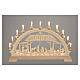 Arco natalizio 9 figure 8 cm Paul legno naturale Val Gardena LED 40x65x5 cm s1