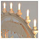 Arco natalizio 9 figure 8 cm Paul legno naturale Val Gardena LED 40x65x5 cm s10
