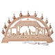 Arco natalizio 9 figure 8 cm Paul legno naturale Val Gardena LED 40x65x5 cm s11