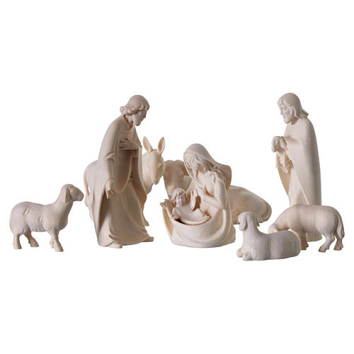 Arco de Natal 9 peças Paul 8 cm madeira de bordo natural Val Gardena LED 40x65x5 cm 8