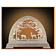 Arco navideño madera natural Val Gardena LED corzos 50x40 cm s1