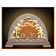 Arco de Navidad con corzos madera Val Gardena glaseado bicolor 50x40 cm LED s1