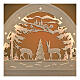 Christmas arch with roebucks and tree, LED lights, natural wood of Val Gardena, 20x16 cm s2