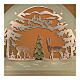 Painted Christmas arch, roebucks with tree, 20x16 in, LED lights, Val Gardena wood s2