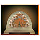 Arco de Navidad coloreado corzos y árbol 50x40 cm LED madera Val Gardena s1