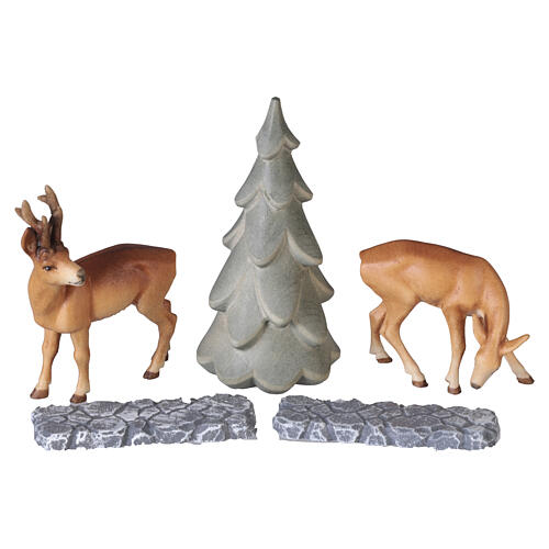 Arc de Noël coloré chevreuils et arbre 50x40 cm LED bois Val Gardena 5