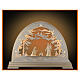 Christmas arch "Bosco", natural wood of Val Gardena, Holy Family, LED lights s1