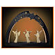 Christmas arch with stars and angels, Aram collection, Val Gardena natural wood, LED lights, 16 in s1