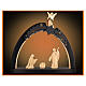 Arco navideño estrellas Natividad Aram ángel madera natural bicolor Val Gardena 40 cm LED s1