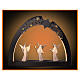 Bicoloured patinated Christmas arch, stars and Aram angels, Val Gardena wood, 16 in, LED lights s1