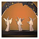 Arco de Navidad glaseado bicolor estrellas y ángeles Aram madera Val Gardena 40 cm LED s2