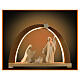 Natural wooden Christmas arch, Val Gardena, Holy Family of 5 in s1