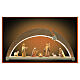 Christmas arch of painted wood, Val Gardena Nativity Scene Aram with 8 figurines and LED lights s1