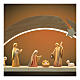 Arc Noël coloré bois Val Gardena avec 8 figurines crèche Aram LED s2