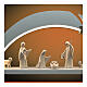 White Christmas arch with Aram Nativity Scene, 8 figurines of Val Gardena natural wood, LED lights s2