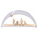 Arc Noël blanc 8 santons crèche Aram bois Val Gardena naturel LED s1