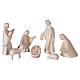 Arc Noël blanc 8 santons crèche Aram bois Val Gardena naturel LED s4
