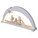 Arco Natal branco 8 figuras presépio Aram madeira Val Gardena natural LED s3