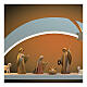 White Christmas arch with Aram Nativity Scene, 8 painted wooden figurines and LED lights, Val Gardena s2