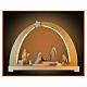 Painted Christmas arch with 9 figurines, Aram Nativity Scene, Val Gardena maple wood s1