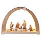 Arco di Natale colorato 9 figure presepe Aram legno Val Gardena s1