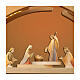 Valgardena colored wooden Christmas arch 12 pcs Aram LED nativity scene s2