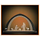 Christmas arch with Aram Holy Family, Val Gardena natural wood, LED lights s1